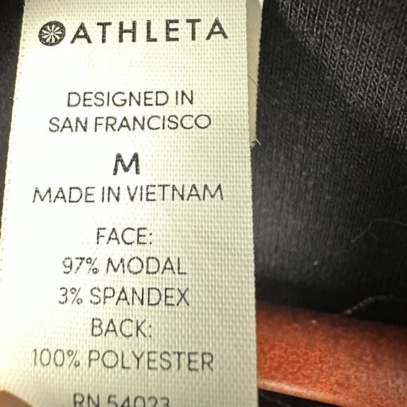 Athleta Womens Cozy Sherpa Size Medium Full Zip Jacket Black Warm Winter Modal - Picture 2 of 3